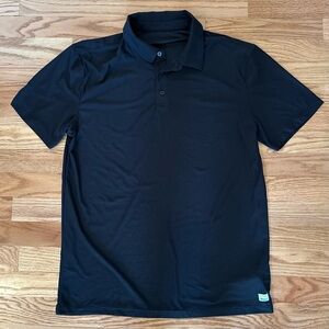 Vuori Strato Tech Polo Black Shirt | Modern Athletic Fit | Size Medium